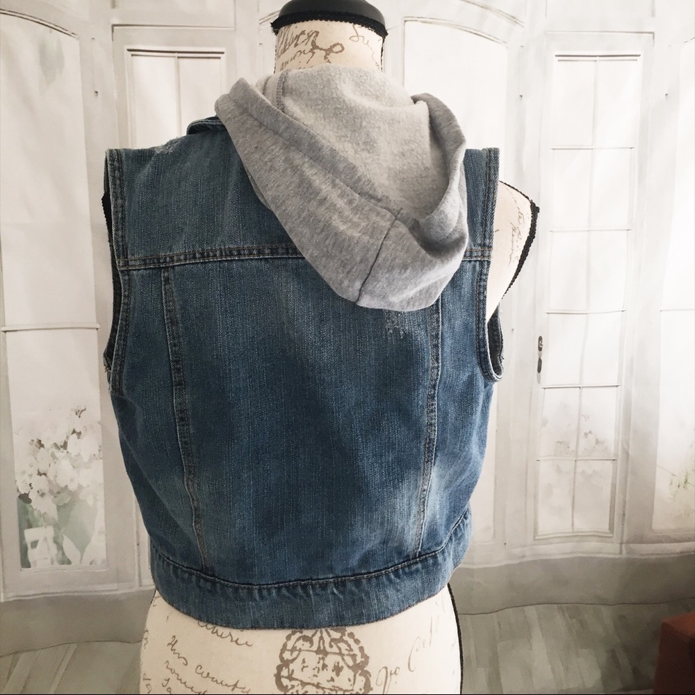 Final Price  Ci Sono Denim Juniors Hoodie Vest - Picture 3 of 5